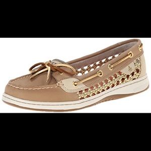 Sperry Top Sider Caning Woven Gold Accents